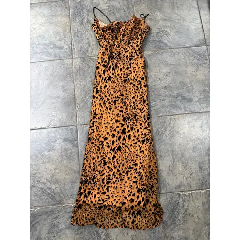 Rare London NWT Leopard Devore Lace Tie Maxi Dress sz 4 $148