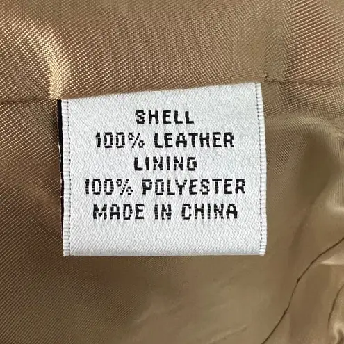 Talbots  Petites 8 Soft Gold Metallic Button Closure 100% Leather Jacket Luxury