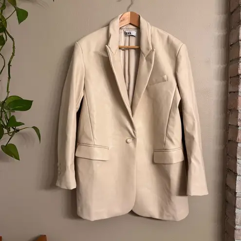 BOA | BECAUSE OF ALICE Leather Blazer Jacket White Size L