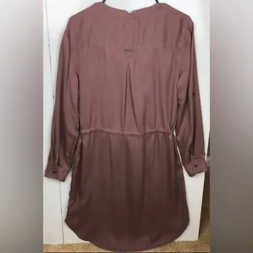 prAna NWT Women’s Abbey Mauve Pink Long Sleeve Button-Up Shirt Dress