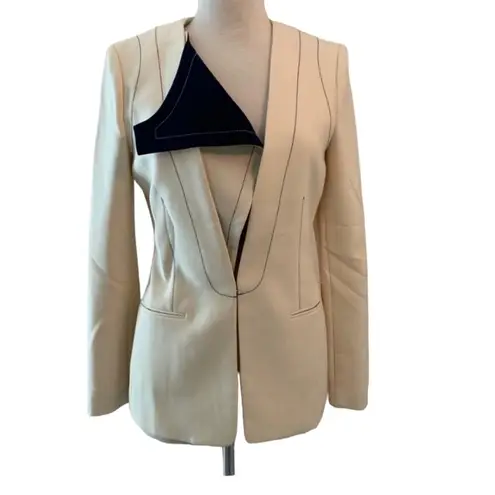 BCBGMAXAZRIA  Cream and Blue Blazer Jacket Sz Small