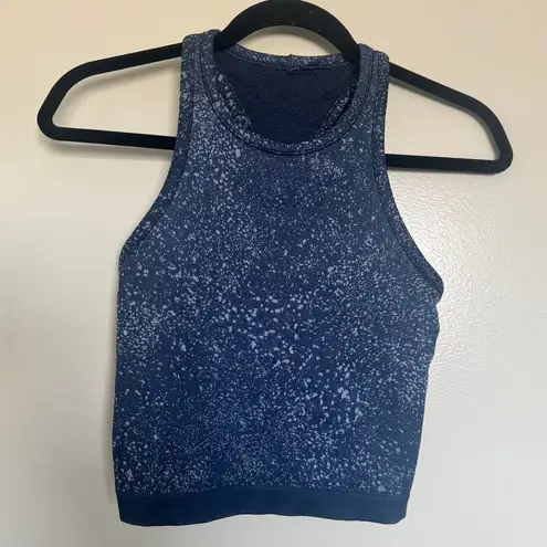 Lululemon  Ebb to Street Cropped Tank Top Distorted Noise Mineral Blue Size 4
