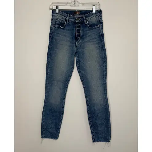 Mother The Fly Cut Stunner Ankle Fray In Night On A Shiny White Vespa Women’s 26 Blue