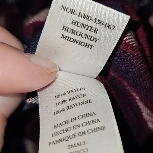 Rails  Womens Hunter Burgundy Midnight Flannel Long Sleeve Button Down Shirt Sml‎