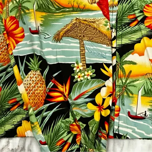 Surf Crush Tiki Vtg Sz S Hawaiian Print Zip Up Jacket CB Casual Macaw Tropical Red