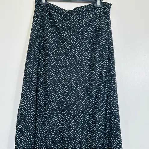 Vince  Black Dot Silk Knot Waist Midi Celestial Skirt- Size 8