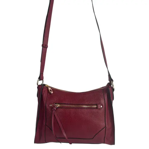 Kattee Cowhide Leather Crossbody Bag Burgundy Pebbled Shoulder Purse NWOT Red
