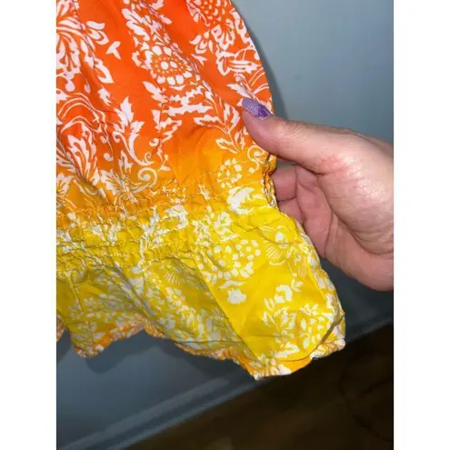 IZOD Tie Dye Ombré Peplum Lightweight Cotton Blouse