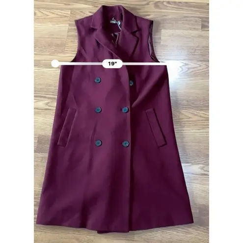 J. McLaughlin  burgundy Nova Double Breasted Notch Collar Vest size XS