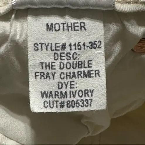 Mother Denim Women’s Size 26 Warm Ivory Double Fray Charmer Skinny Jeans White