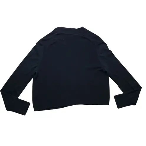 Banana Republic  Womens Cardigan Sweater Silk Medium Black Ribbed Knit Casual