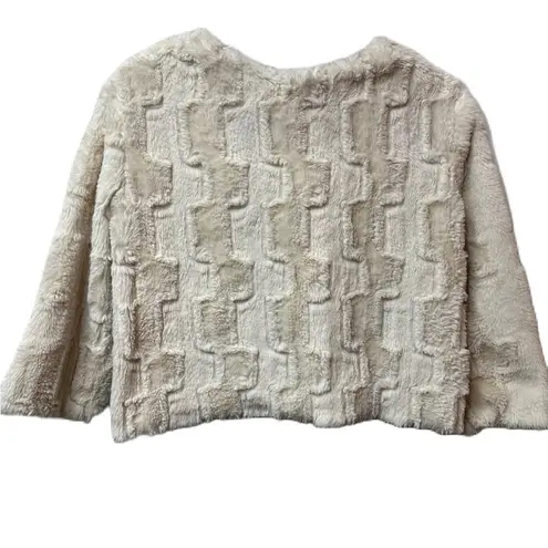 Signature By Robbie Bee Cream Women’s Faux Fur Evening Coat Jacket Size XL