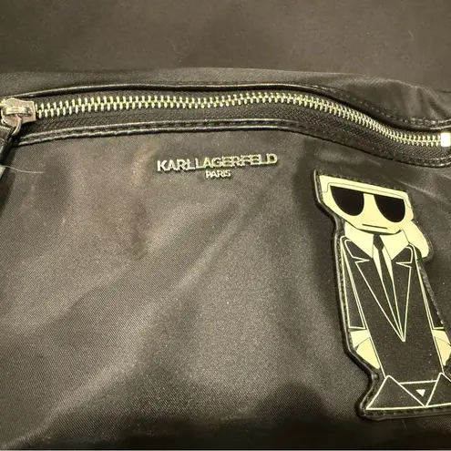 Karl Lagerfeld PARIS CROSSBODY WAIST BAG BLACK NYLON NEW AUTHENTIC