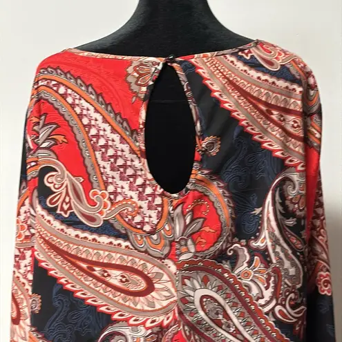 New York & Co. Tunic Top bell sleeve XL Multicolor Paisley Print Polyester Boho