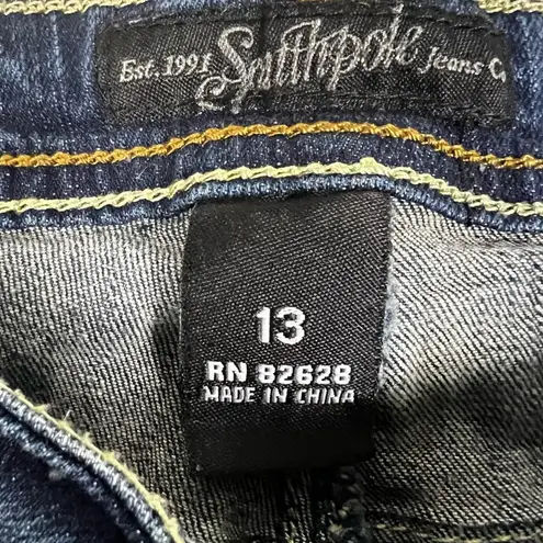 South Pole Jeans Juniors 13 Dark Wash Heart Embroidered Mid Rise Y2K Vintage Blue Size undefined