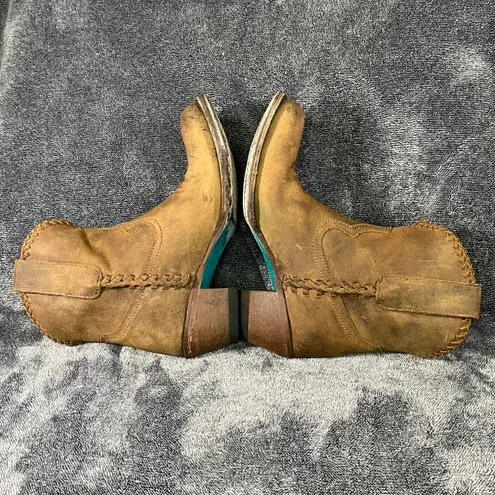 Lane Plain Jane PJ Womens Cowboy Bootie 6 Brown Leather Cowgirl Boots