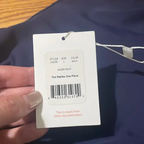 ANDIE The Malibu One Piece Swimsuit Navy size L NWT minimalist