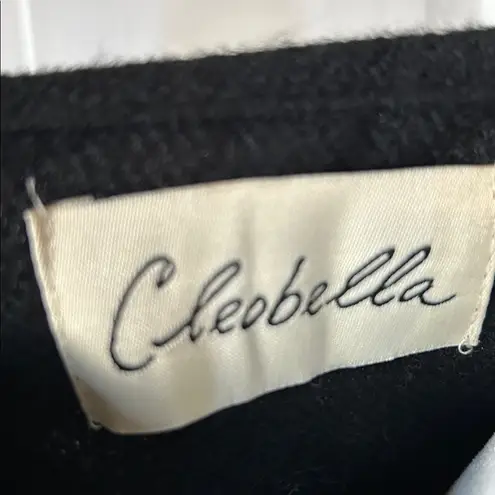 Cleobella Black KNIT POMPOM Drape SEVIGNY Lagenlook BOHO BLOGGER Poncho CAPE OS