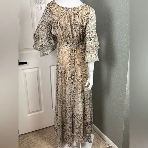 Une Ame Floral Maxi Dress, Size Medium, Slimming Looking Dress, Beautiful! Brown