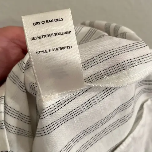 Rebecca Taylor Stripe Crop Pant 8 Wide Leg Linen NWOT