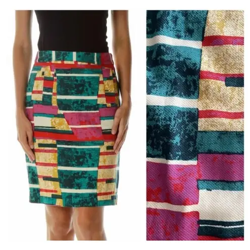 Dolce Vita Geometric Vibrant Sorbet Color Block Pencil Skirt Size 8