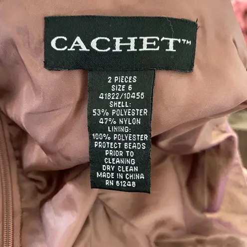 Vintage Cachet Bronze Brown Gold Intricate Bohemian Beaded Prom Maxi Dress 6 / S