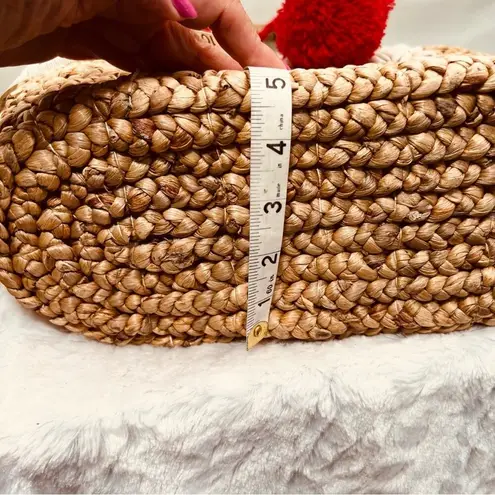 Haute Hippie Straw Seashell Basket Bag Red Tassel Floral Flamingo Interior NWT