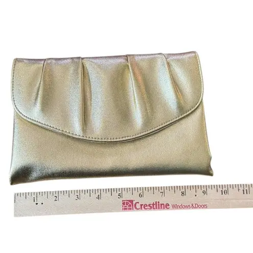 VTG Polished Gold Evening Bag Pleated Clutch Party Purse 1978 Avon READ NOTE