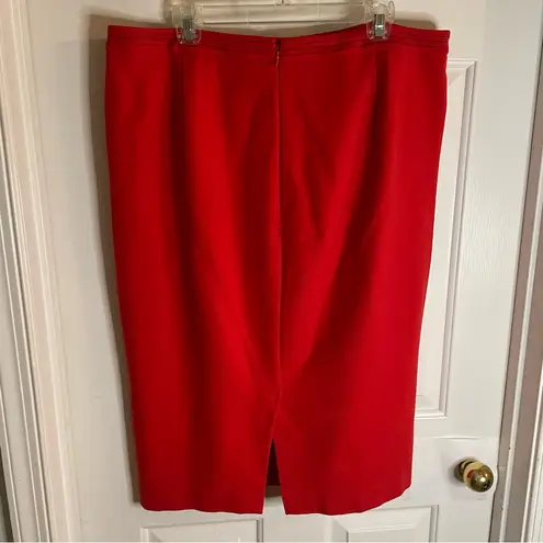 Boden Vibrant Red Pencil Skirt With Zippered Back Size 16/18R plus dressy