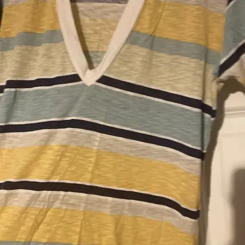 Truly Madly Deeply Gold and Blue Fitted Short Sleeve Tee