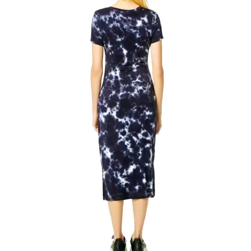 Marc New York Performance Splotchy Tie Dye Jersey Knit Dress Blue/White S
