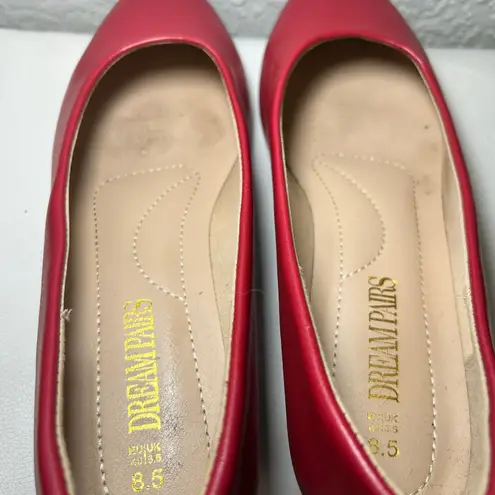 Dream Paris DREAM PAIRS Mila Red Low Heel Chunky Pump Shoes Women's 8.5 Career Office Modest
