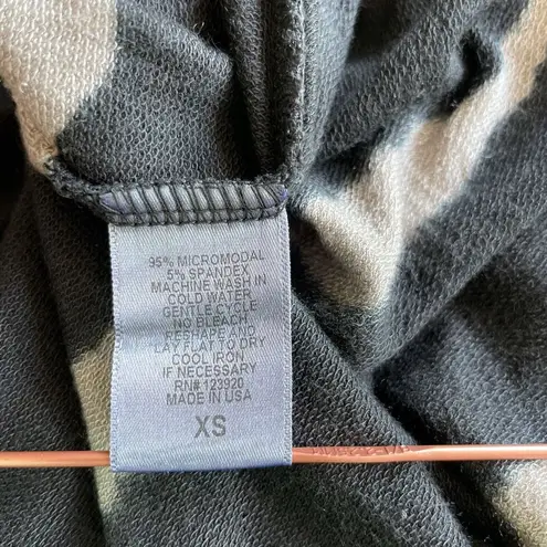 LA Made Womens Long Open Front Cardigan Sweater Brown Stripes Size XS Boho