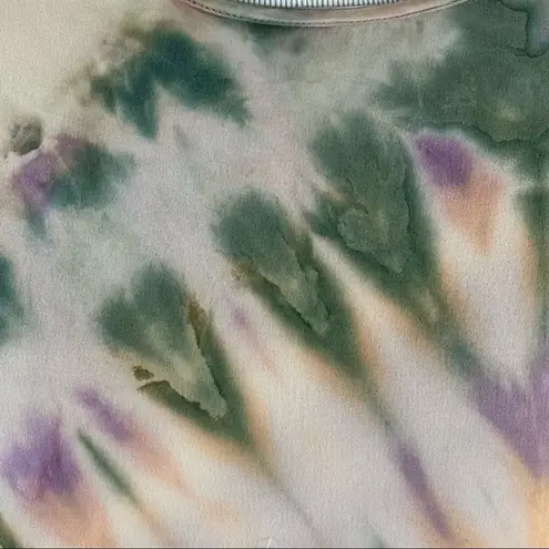 Raquel Allegra 100% Silk Blouse Tie Dye Ink Blot Size 1 Made in LA Nude Neutral