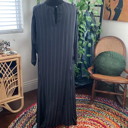 NWT NEED Sydney Black Pinstriped Side Cinch Kaftan Midi Maxi Dress