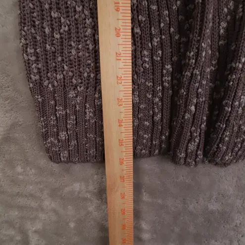 St. John Grey Chunky Open Front Knit Cardigan Sweater Women's Medium Cozy