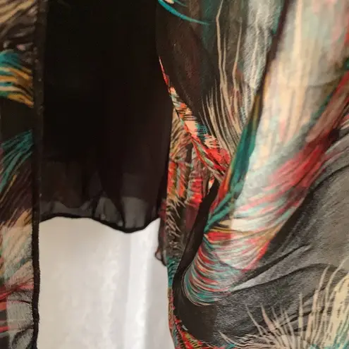 FEATHER CHIFFON ASYMMETRICAL Top/Dress Sz: S Black