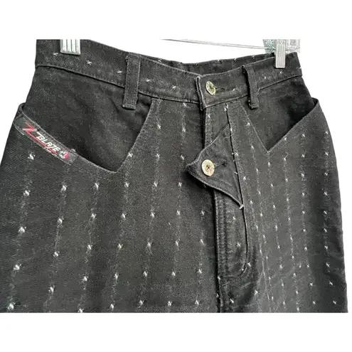 Blaze Vintage Jeans Womens 26 Black White Dot High Rise Western Bareback Rodeo