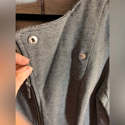 Christopher & Banks Gray Utility Jacket Lightweight Zip-Up