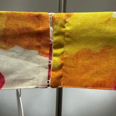 Revolve Rumer Sunshine Linen Floral Puff Sleeve Crop XXS NWT Garden Party Picnic Yellow