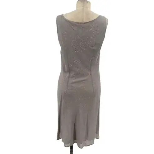 Moschino Cheap and Chic Vintage Gray Pink Floral Embellished Dress Size US 10