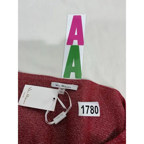 Womans Villa Milano Red Silver Long Sleeve Pullover Oversized Sweater XL NWT