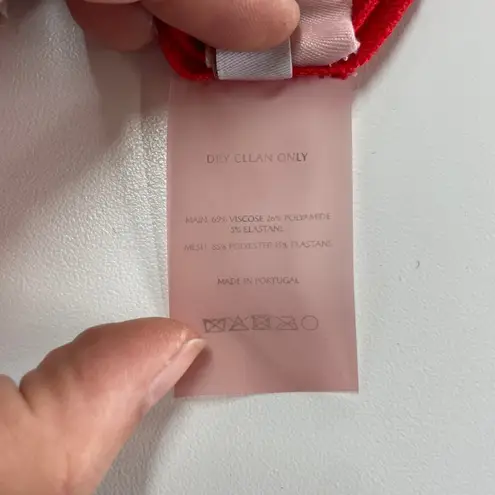 Victor Glemaud Dress Womens Small Red Strapless Mini Ponte Sheer Panel