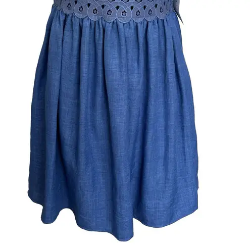 Hummingbird Humminbird Boho Lace Mini Dress Ooh La Luxe Destiny Navy Size Large Pockets - Image 4