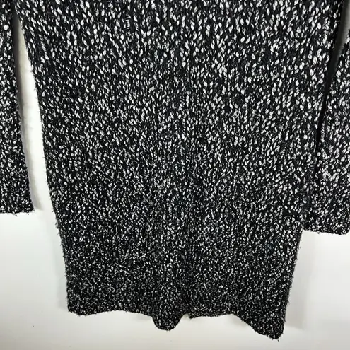 J. McLaughlin Sweater Women's Size XS Black White Marled Knit Long Cardigan Wool
