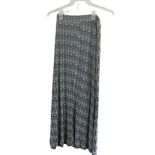 Per Se Black and White Geometric Maxi Skirt Small