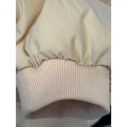 Cider Womens Beige Hooded Puffer Jacket Warm Winter Coat With Front Zipper Fully