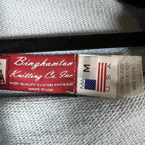 Vtg Binghamton Knitting Co Mock Neck Sweater Lighthouse Nautical USA Made blue M Size M - Image 6