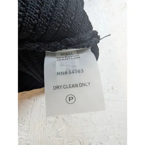 Ivanka Trump Black Ribbed Knit Pencil Midi Skirt Size XL