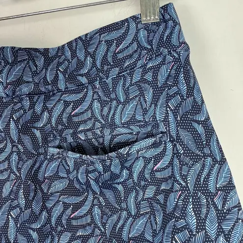 Peter Millar Leaf Print Golf Skort Athletic Blue Size Small S EUC